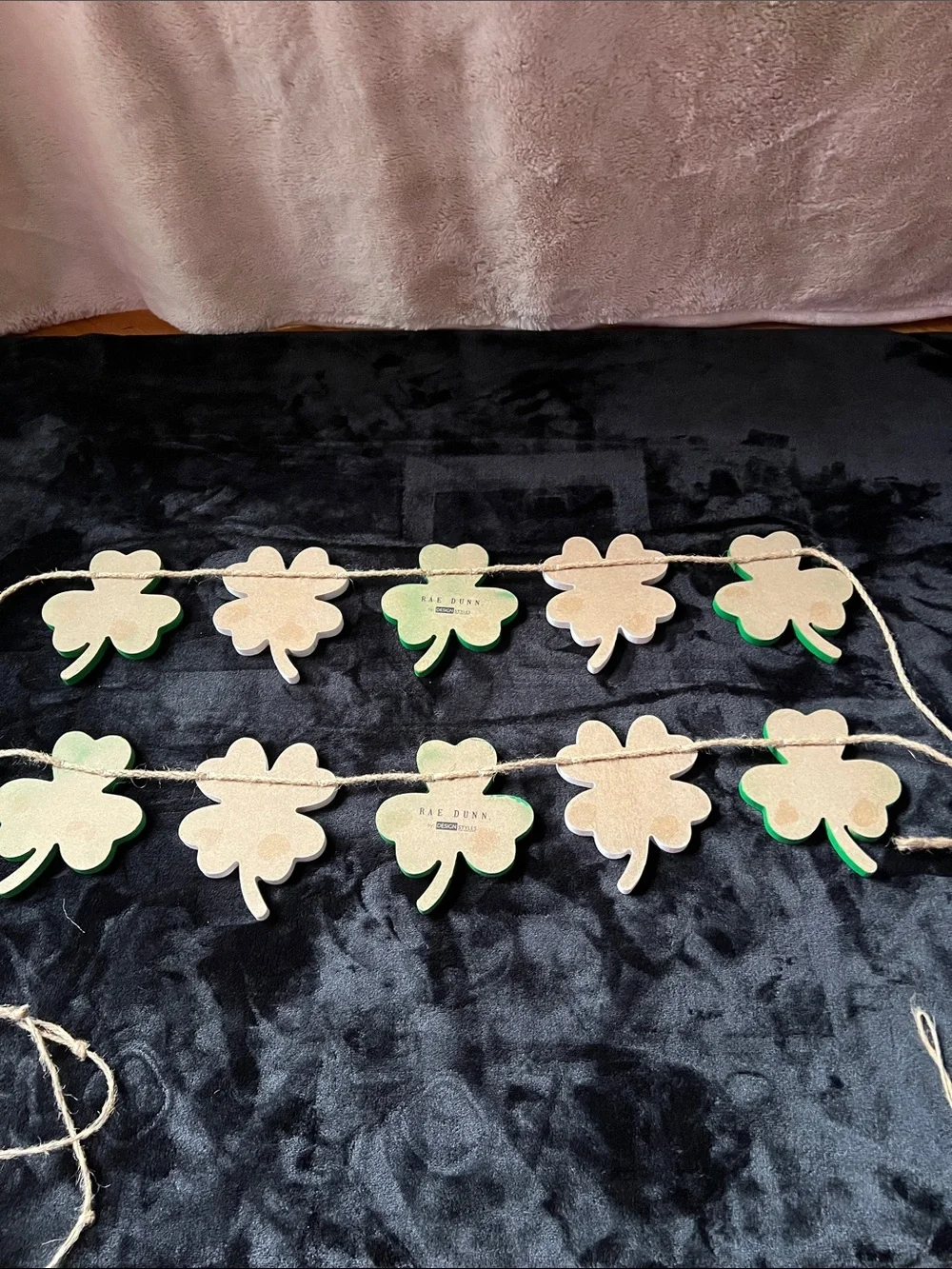 Rae Dunn Green and White Shamrock Garland